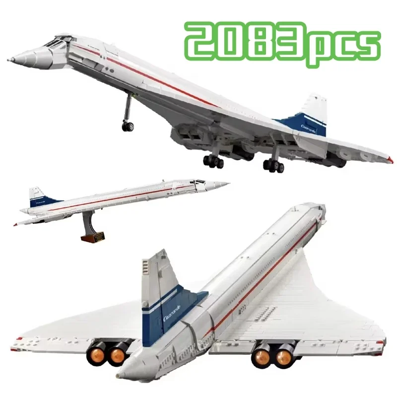 2083 pièces Blocs de construction d'avion de passagers Concorde, modèle technique créatif, briques d'assemblage MOC, jouets, cadeaux pour enfants