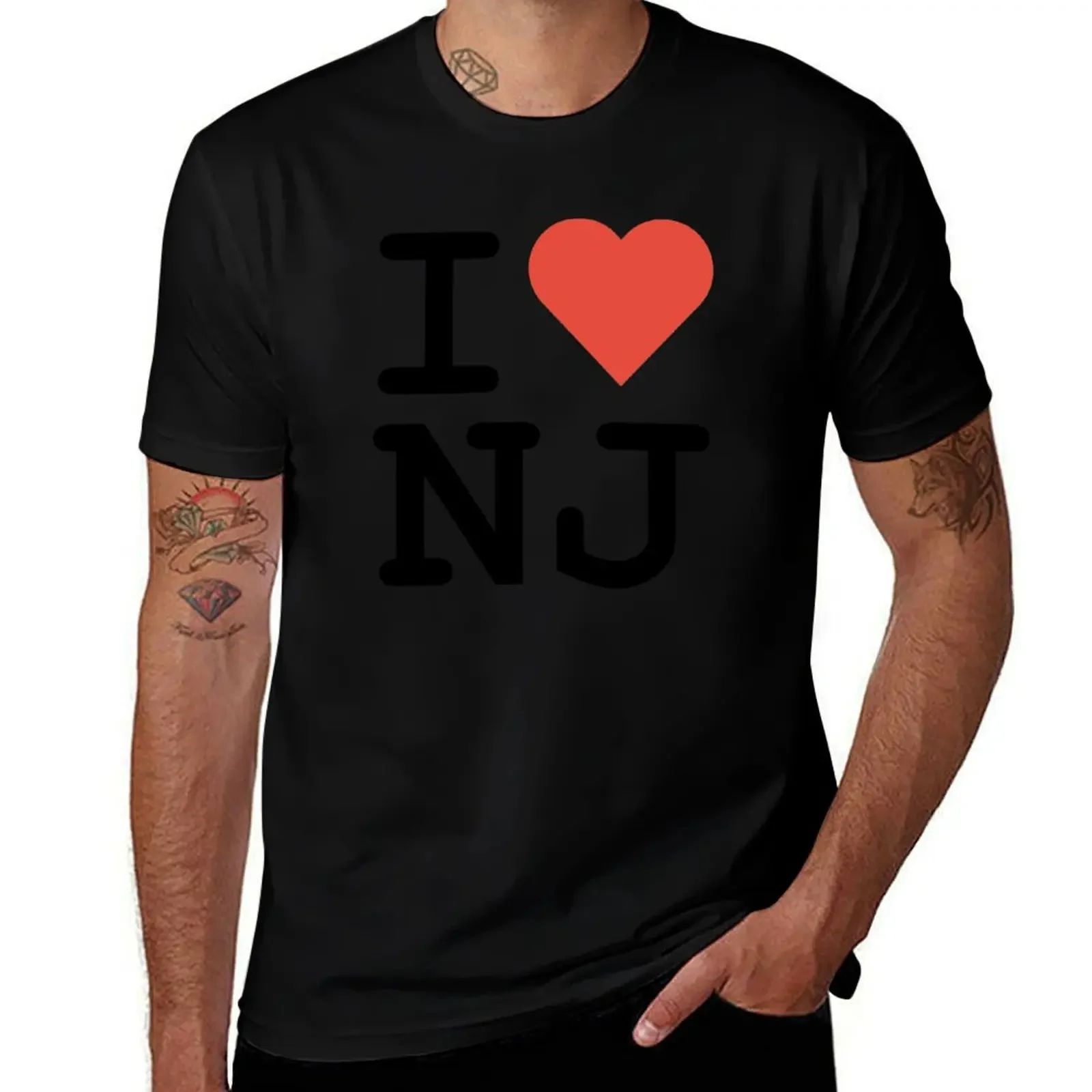 I Heart New Jersey T-Shirt custom shirt heavyweights Short sleeve tee men