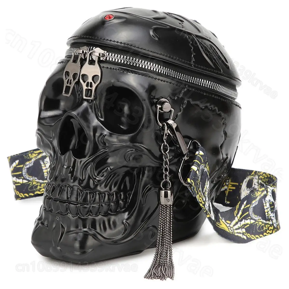 

Персонализированная сумка через плечо с черепом, модная мужская и женская сумка через плечо в стиле хип-хоп с бриллиантами, мотоциклетная сумка