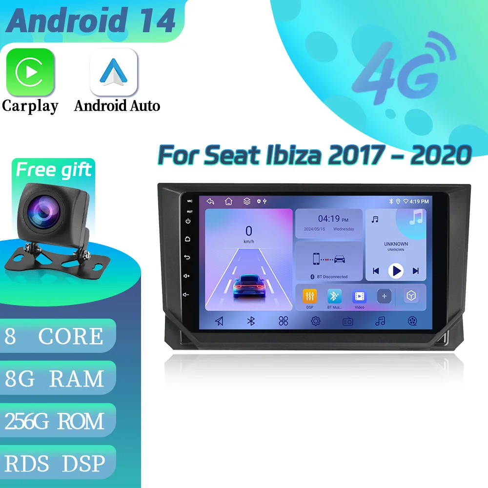 

Android 14 Car Radio Navigation Multimedia Player For Seat Ibiza 2017 2018 2019 2020 4G Wireless BT Carplay Touch Screen Stereo