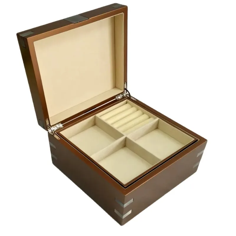 Luxury wooden jewelry box for storing rings and necklaces