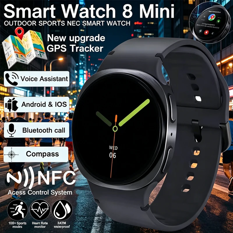 New Smart Watch GPS Track Smart Watches For Men Women Sport Heart Rate Bluetooth Call  IP68 Waterproof Compass Smartwatch 8 Mini