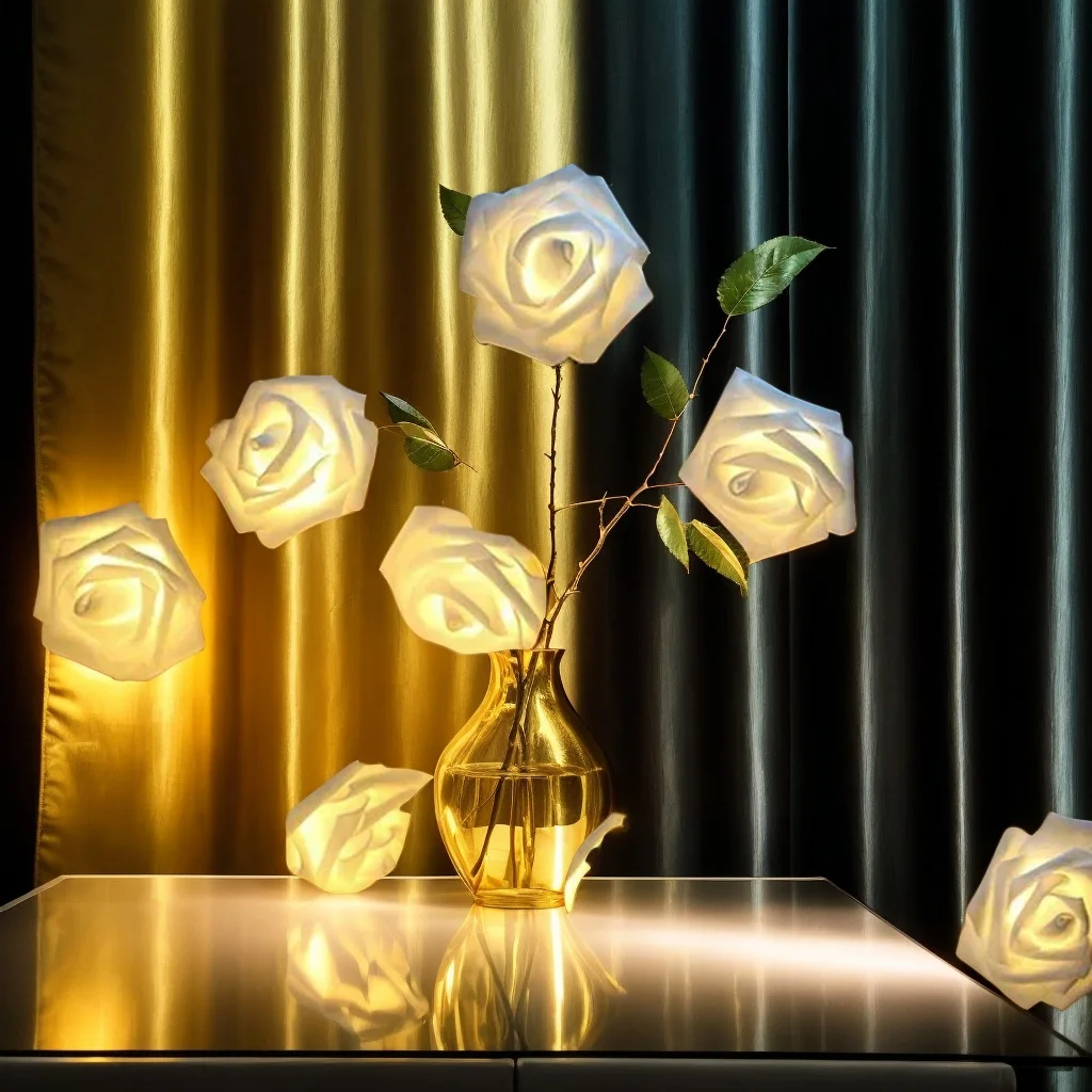 ​​White Rose Lantern - 10LED Festival Decoration for Valentine Wedding Birthday​​