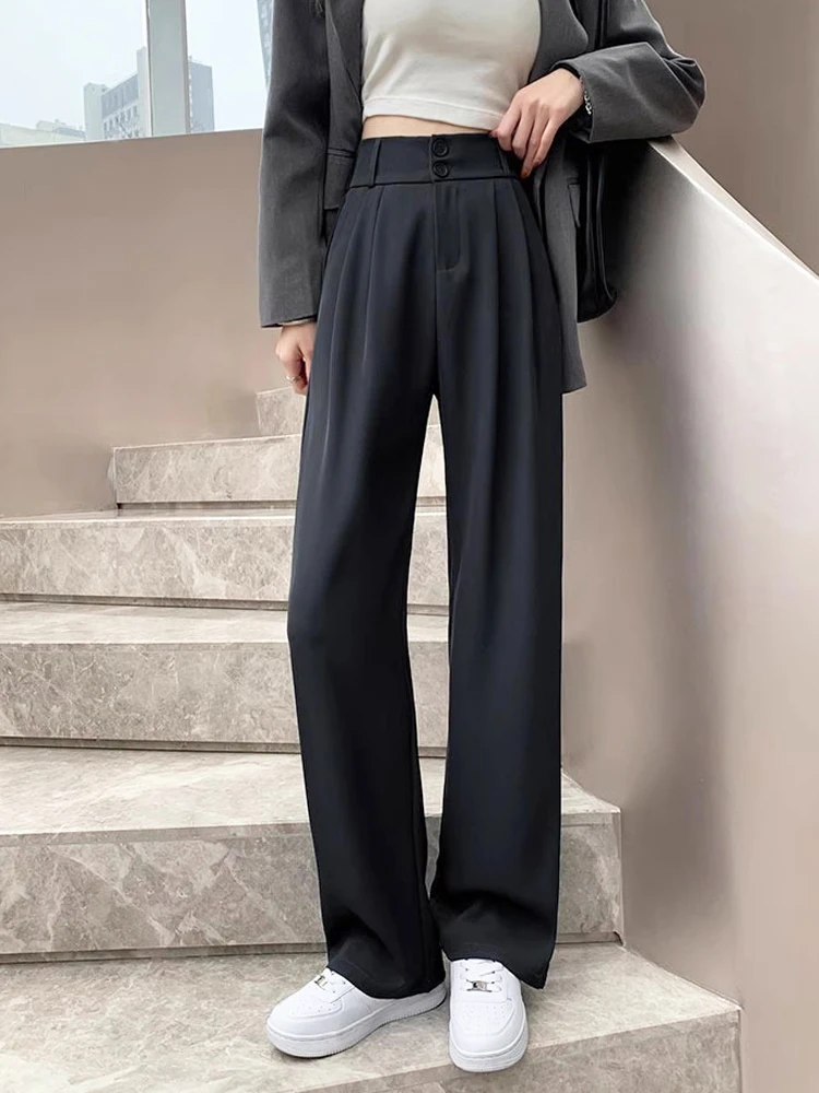 Abbigliamento estivo da donna pantaloni su misura a vita alta pantaloni larghi e magri Casual pantaloni pantaloni Jogger pantaloni stile coreano 2023