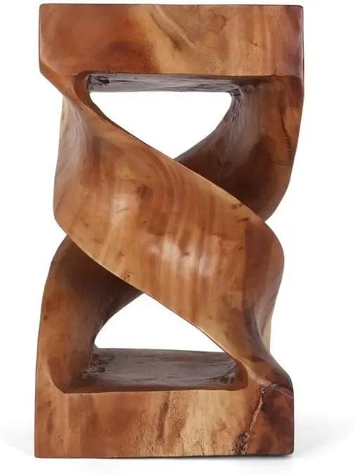 Table d'appoint en bois Kin Wood, table d'appoint moyenne