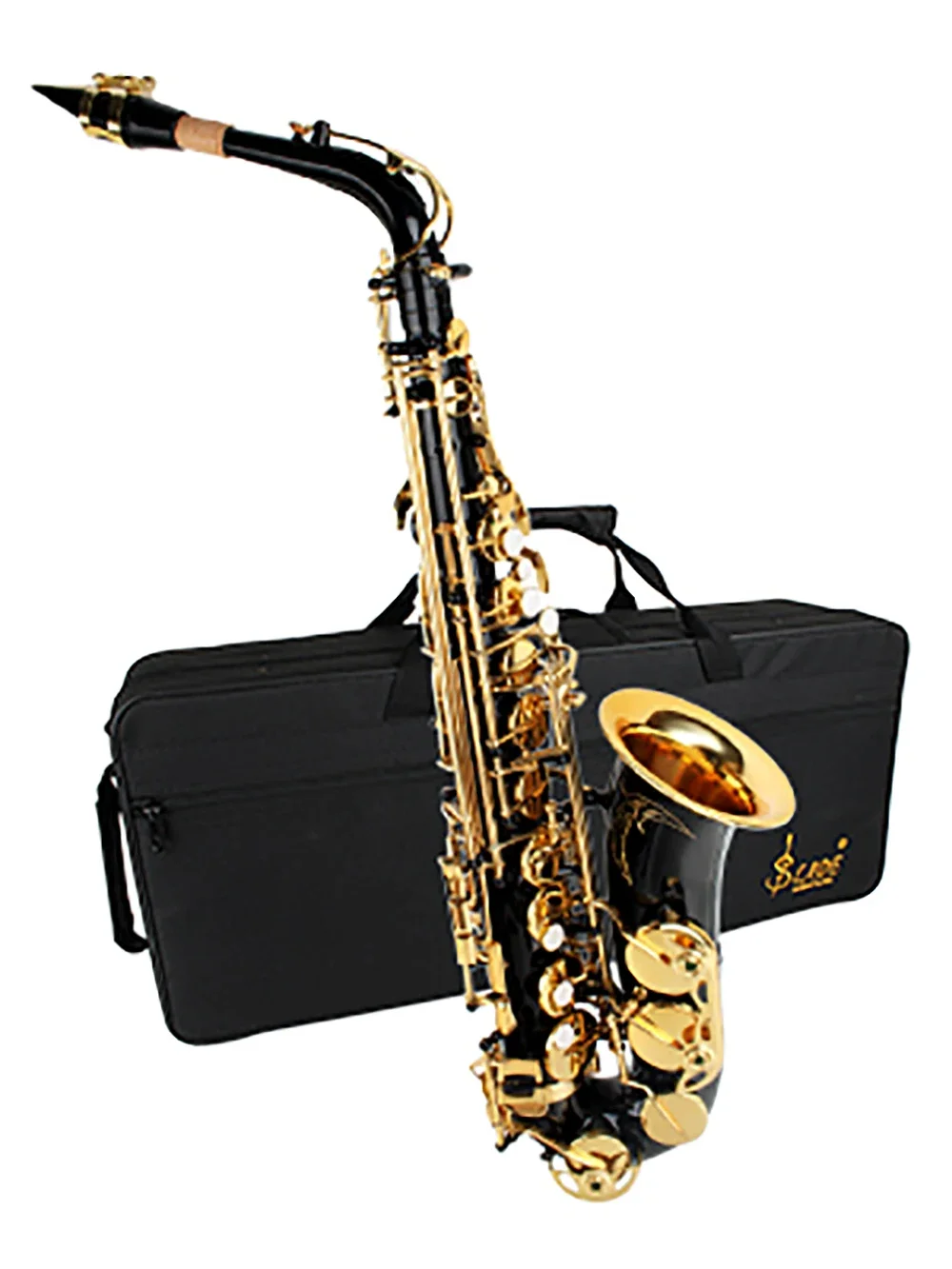 

SLADE Professional E-Flat Alto Saxophone Gold Plated Brass Black Nickel Carving Woodwind Instrument with Essential Parts