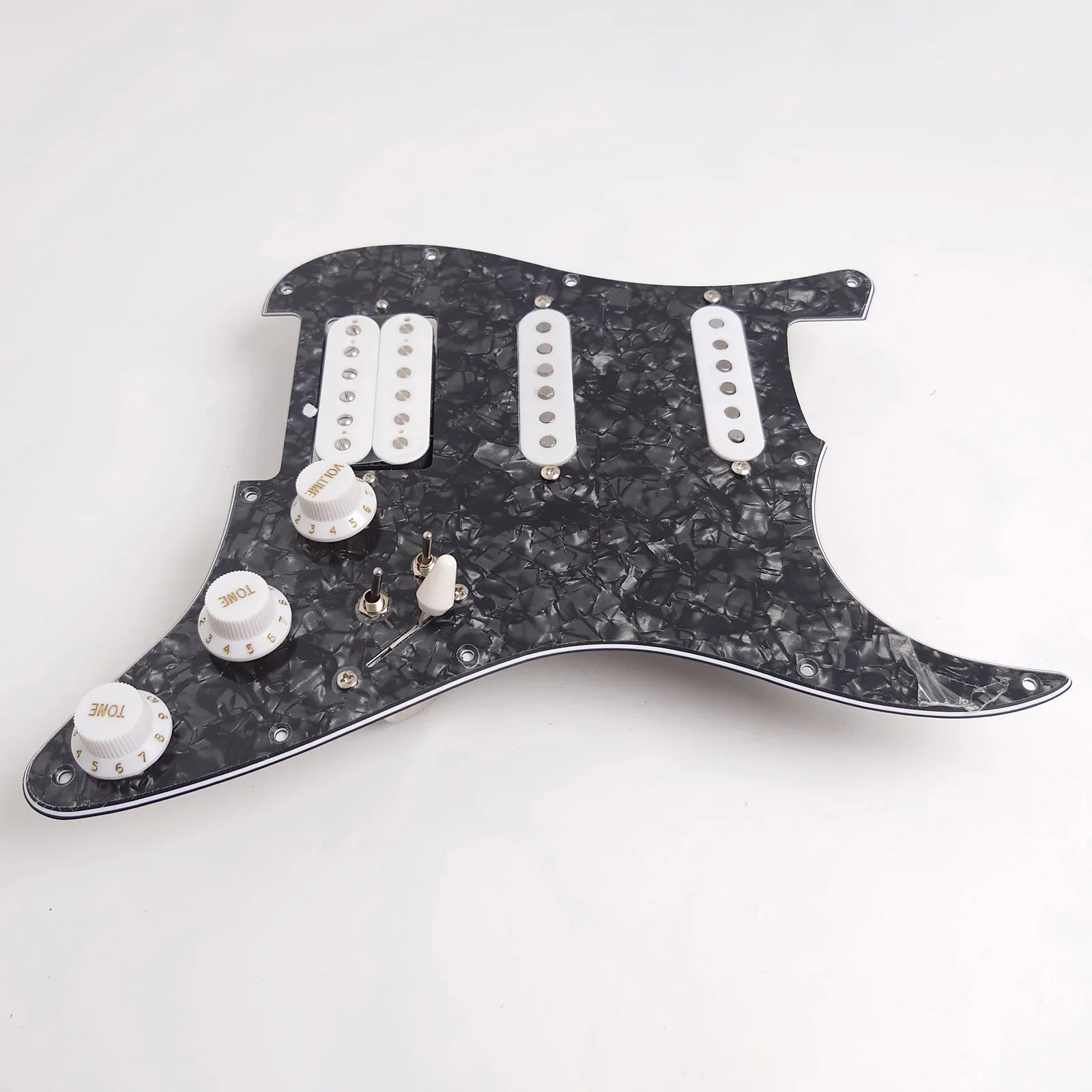 Set Pickguard gitar berkabel, bagian pengganti gitar elektrik gitar ST SSH Alnico 5 Humbucker