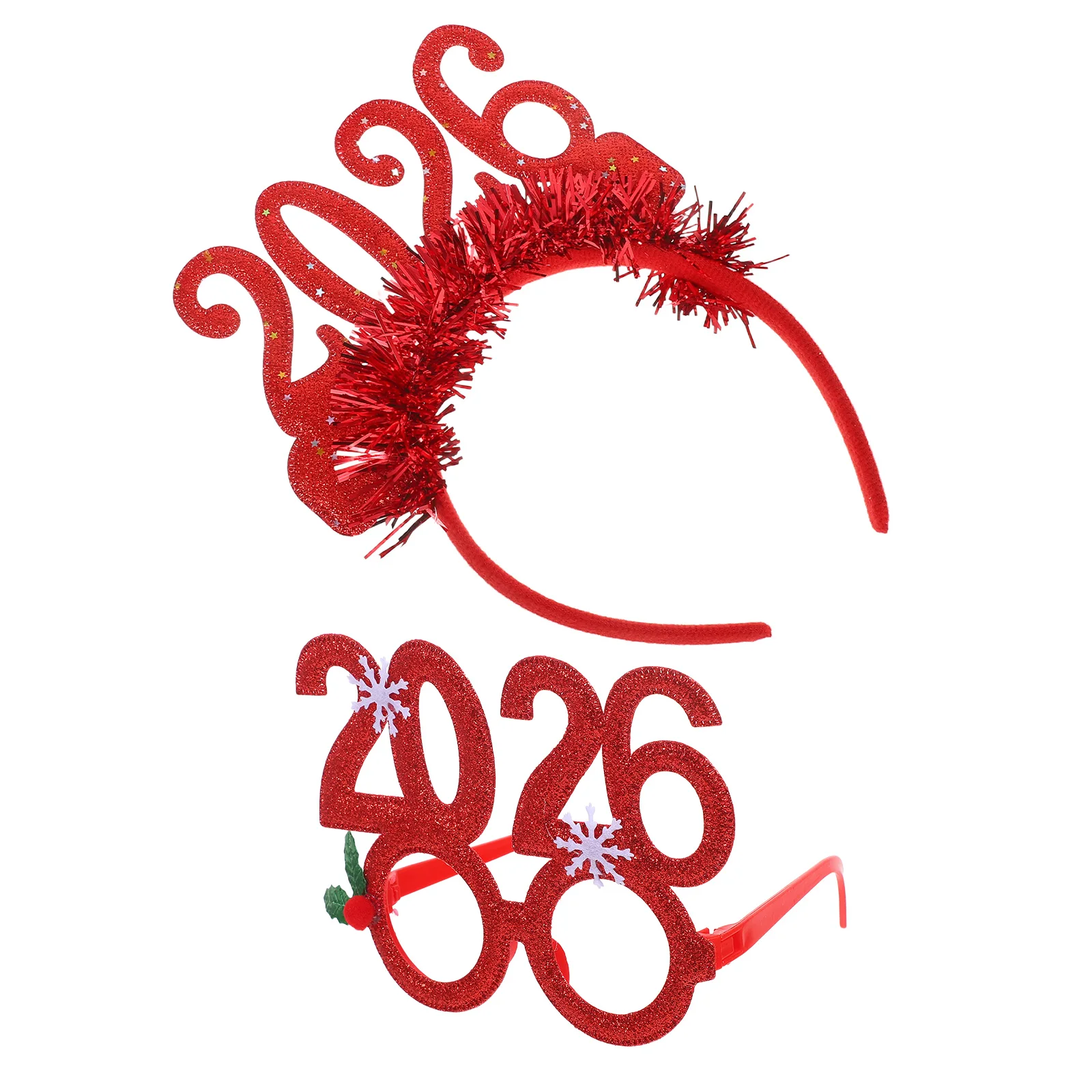 

1 set 2026 New Year Headband Sparkly Hair Hoop Holiday Party Decoration Reusable Festive Theme Photo Props Women Adults Glitter