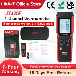 UNI-T 4 Channel Digital Thermometer UT325F J/T/E/R/S/N/K Type Thermocouple Temperature Meter High Precision Bluetooth