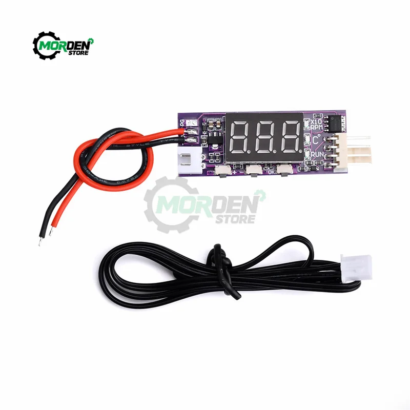 DC12V Four Wire PWM Fan Speed Controller Governor Driver Temperature Digital Display Supports Internal Fan Shutdown Power Supply