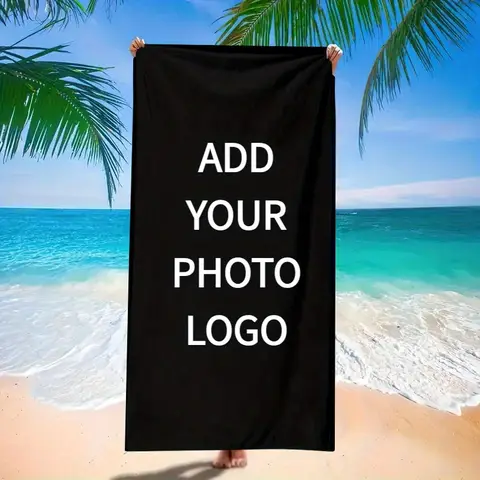Personalized Beach Towel Custom Photo/Logo Oversized Beach Towel for Bath Pool Sports Camping Summer Party Gift