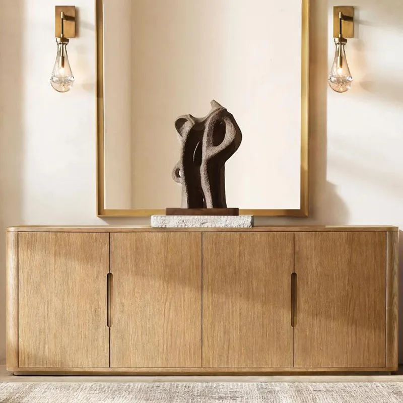 

Luxury modern style sideboard, indoor living room furniture four-door solid wood locker