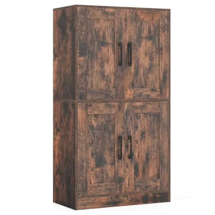 

Bathroom Cabinet 43.5 Storage Cabinet with Doors Adjustable Shelves in Rustic Brown for Kitchen Pantry Living Room Dining Room