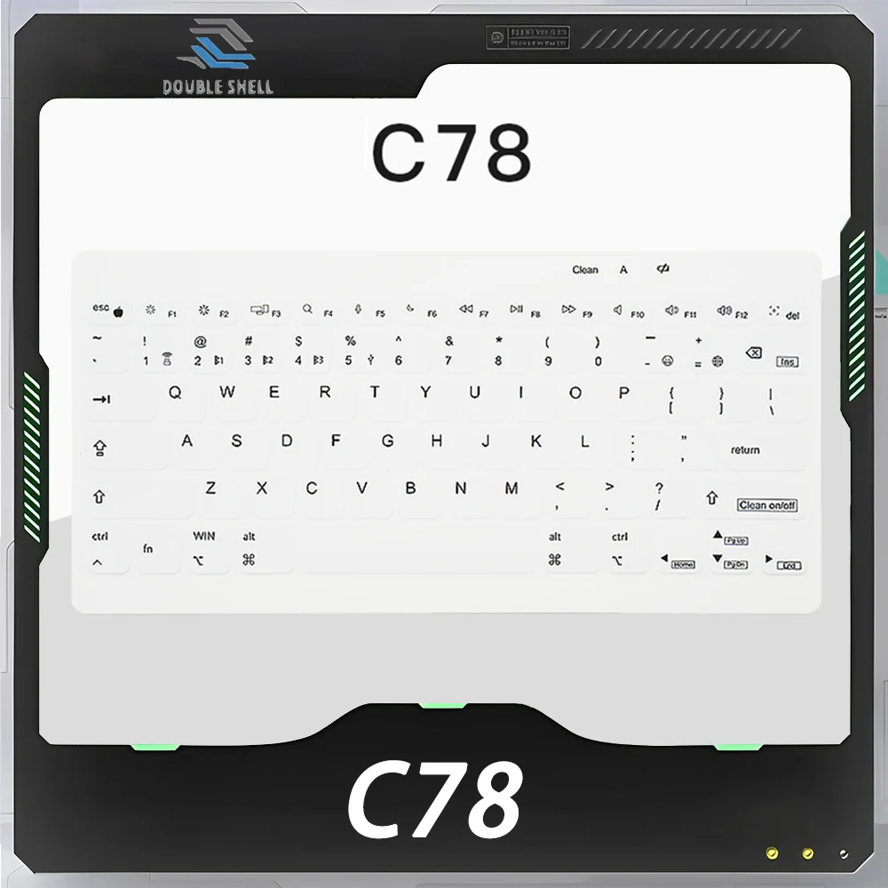 

DoubleShell C78 C96 Mute Keyboard Three Mode Dustproof Waterproof Long Battery Life Wireless Keyboard Light and Portable Office