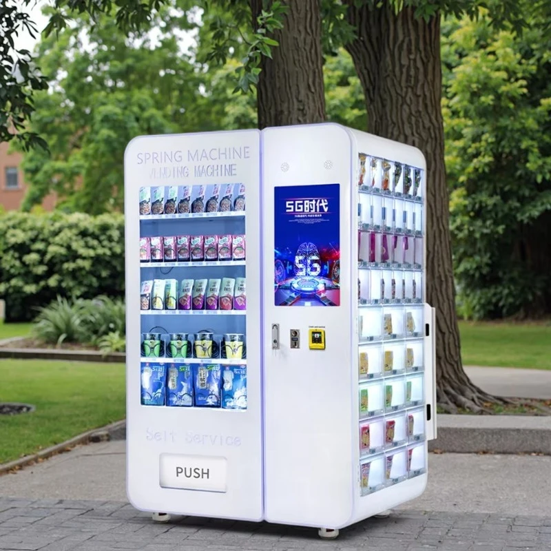 Máquina expendedora de bocadillos ecológica de alta capacidad para parques con opción de energía solar Máquina expendedora de bocadillos a la venta