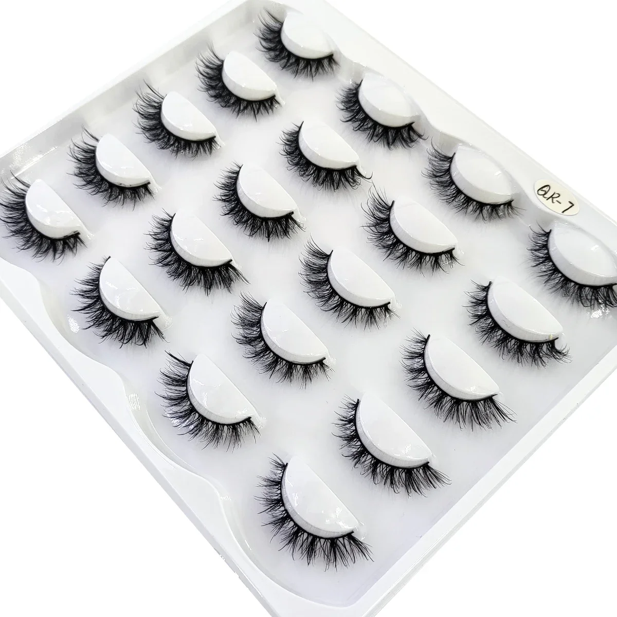 HBZGTLAD 10 double eyelash makeup soft and fluffy 3D artificial mink false eyelashes thick hand rolled mink false eyeliner false