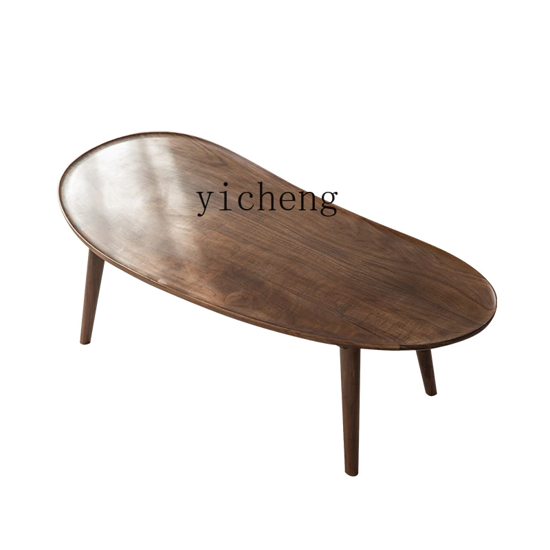 

YY Nordic Simple Modern Black Walnut Solid Wood Coffee Table Light Luxury Japanese Small Apartment