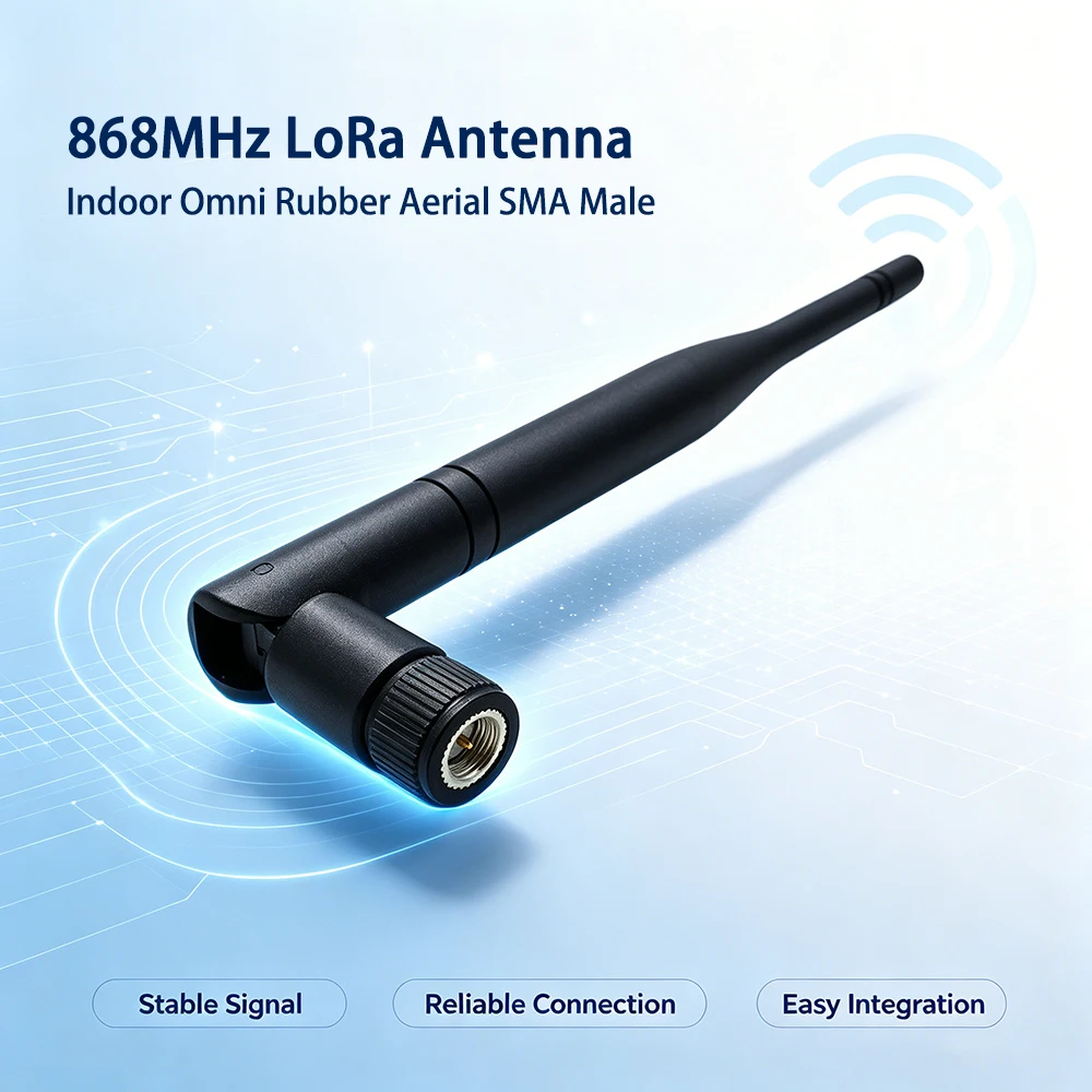 Wide Band 868MHz Foldable LoRa Rubber Duck Aerial SMA Connector Omni Antenna for European NB-IoT LoRa Module Smart Water Gas