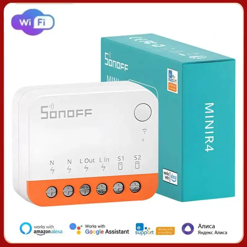 MINIR4 WiFi Smart Switch 2 Way Control Mini Extreme Smart Home Relay Support R5 S-MATE Voice For Alexa Alice Home