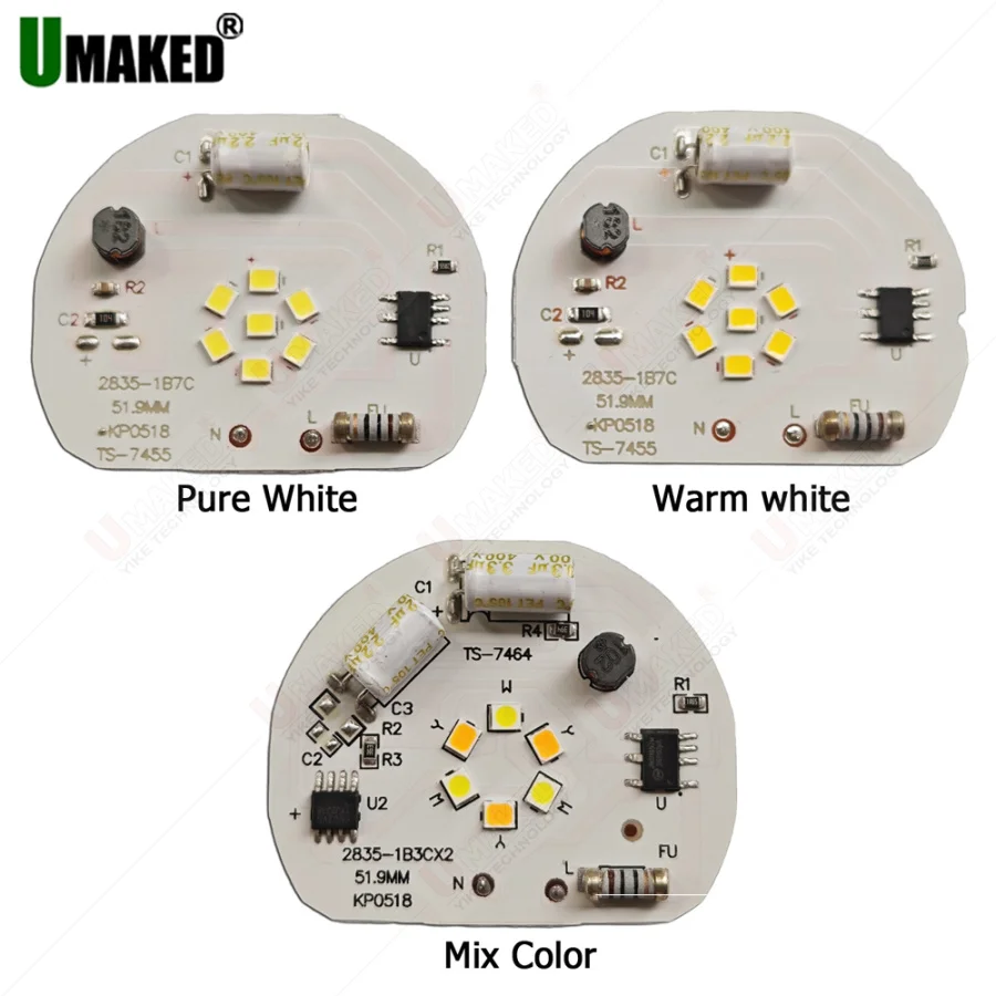 driverless led pcb com smd integrado ic driver luz de rastreamento downlight led direto 3w 5w 9w ac 220v 10 pcs 01