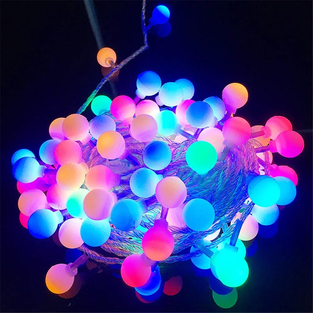 Globe String Lights 220V 10m 100 Ball LED Garland Connectable 8 Modes Fariy Lights Christmas Patio Party Indoor Outdoor Bedroom