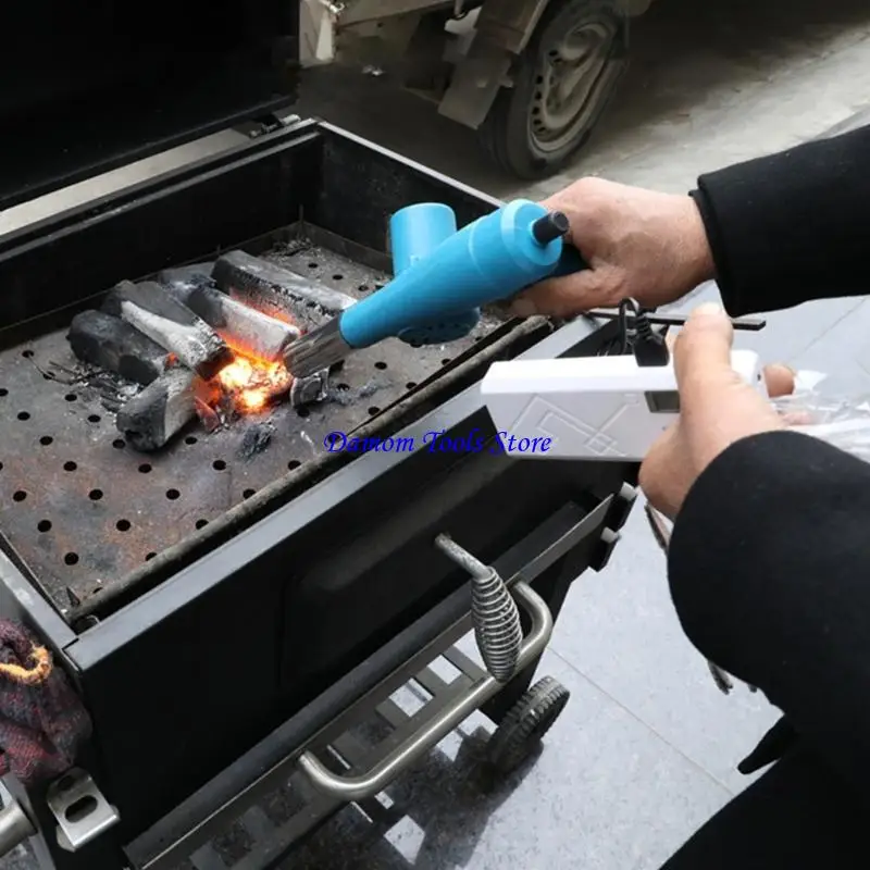 

57BE Воздуходувка для барбекю Компактный вентилятор для барбекю с USB-кабелем 2 воздуховода для пикника и кемпинга