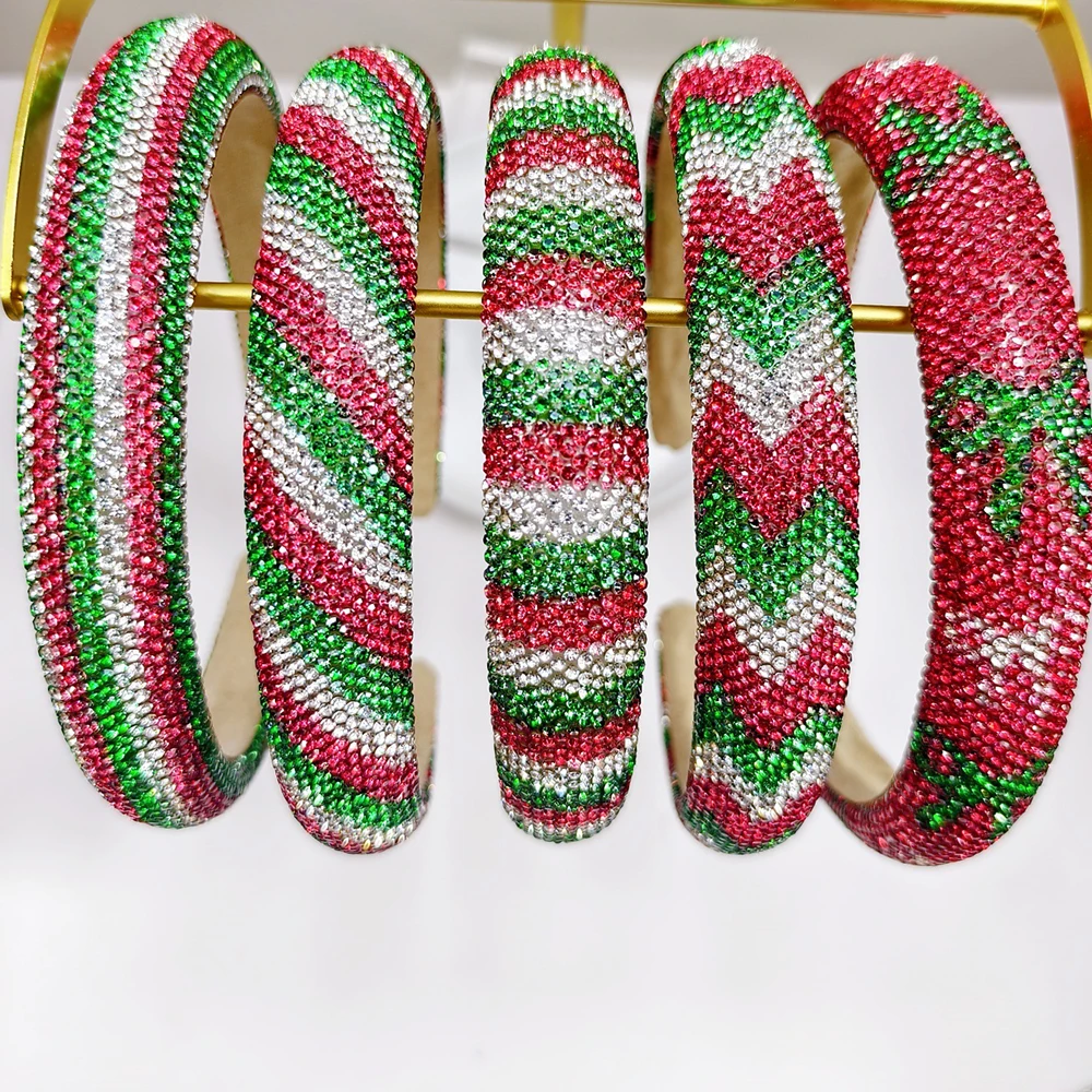 

Christmas Red Green Rhinestone Sponge Hairband Headband Hair Accessories Hair Jewerlery