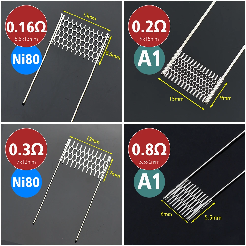 Heating Wire For Rebuild Replacement 16 Tipos Mesh Resistance a1 0.15 0.16 0.2 0.3 0.4 0.6 0.8 1.0ohm Multi Size Tool Accessories