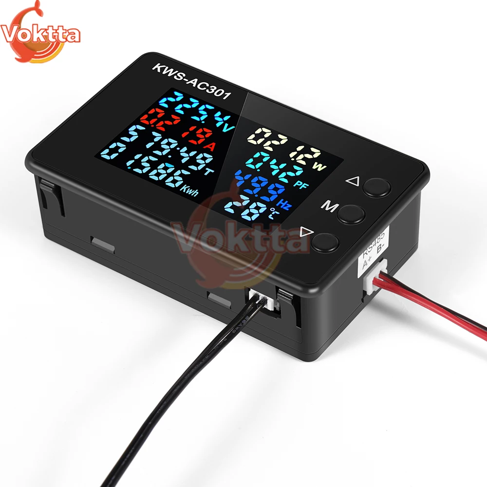 AC 50-300V 0-100A Amperometro Voltmetro 50A/100A Trasformatore Tensione Corrente Tester Energia Elettrica Misuratore di Potenza Monitor di Temperatura