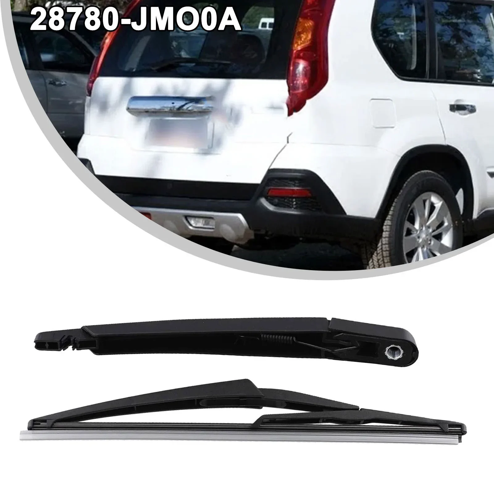 

1pc Car Rear Wiper Blade Kit Black Plastic For Nissan For Juke For Rogue 2008-2016 OEM Part Number 28780-JM00A / 28790-JE20A