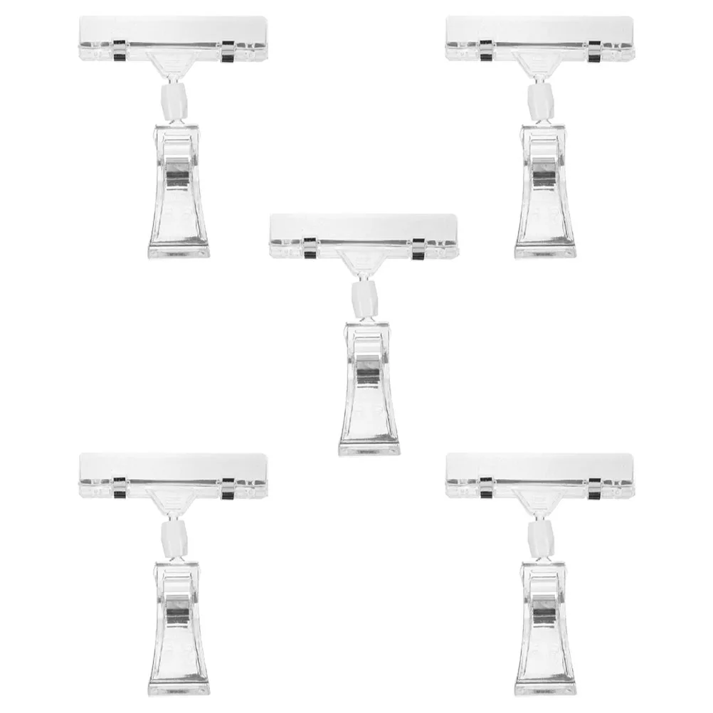 

5 Pcs Bulletin Board Label Folder Tag Merchandise Sign Display Clip Clip-on Holders Clips Plastic Sided
