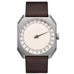 2024 New Genuine Square Men's Quartz Watch Bauhaus Design Waterproof Trendy One Hand Watch