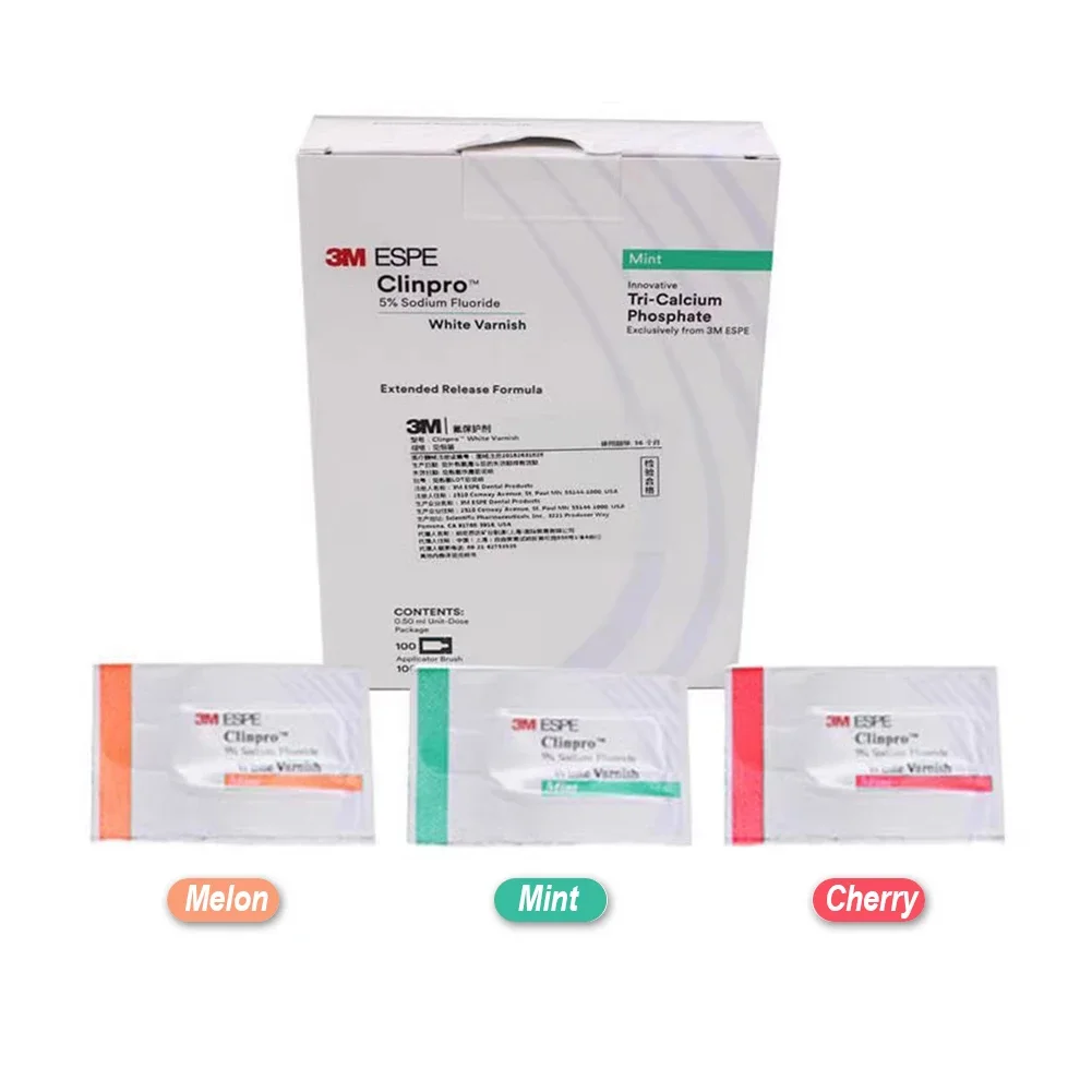 3/10 Bags Original 3M ESPE Clinpro 5% Sodium Fluorine White Varnish Oral Tooth Protectant  Gels Dental Anti Caries Desensitizer