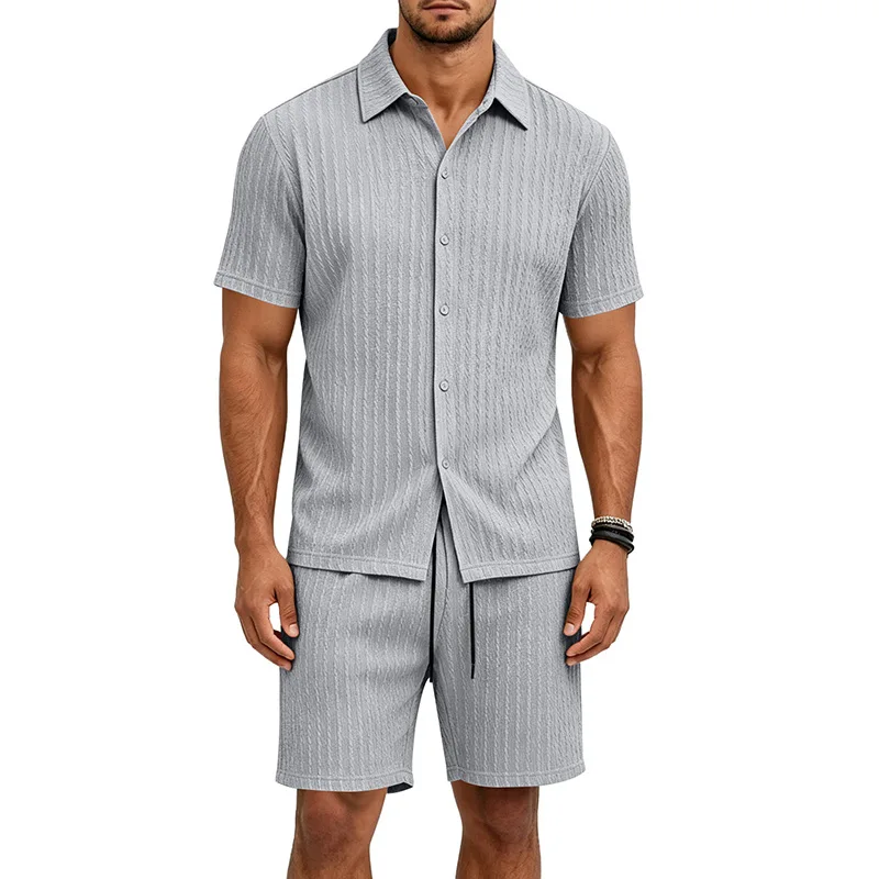 American summer new, men's loose and simple trend casual vacation home short-sleeved shirt