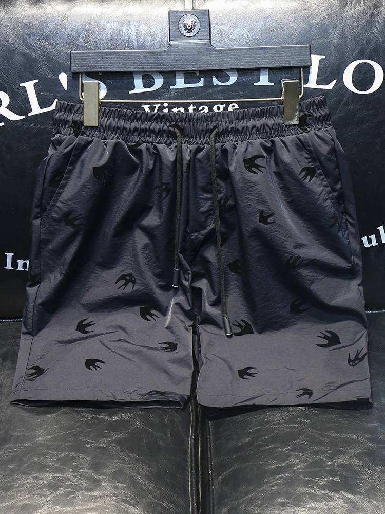 

Лето 2023, мужские повседневные облегающие брюки, дышащие модные брендовые легкие прямые брюки длиной пять четвертей