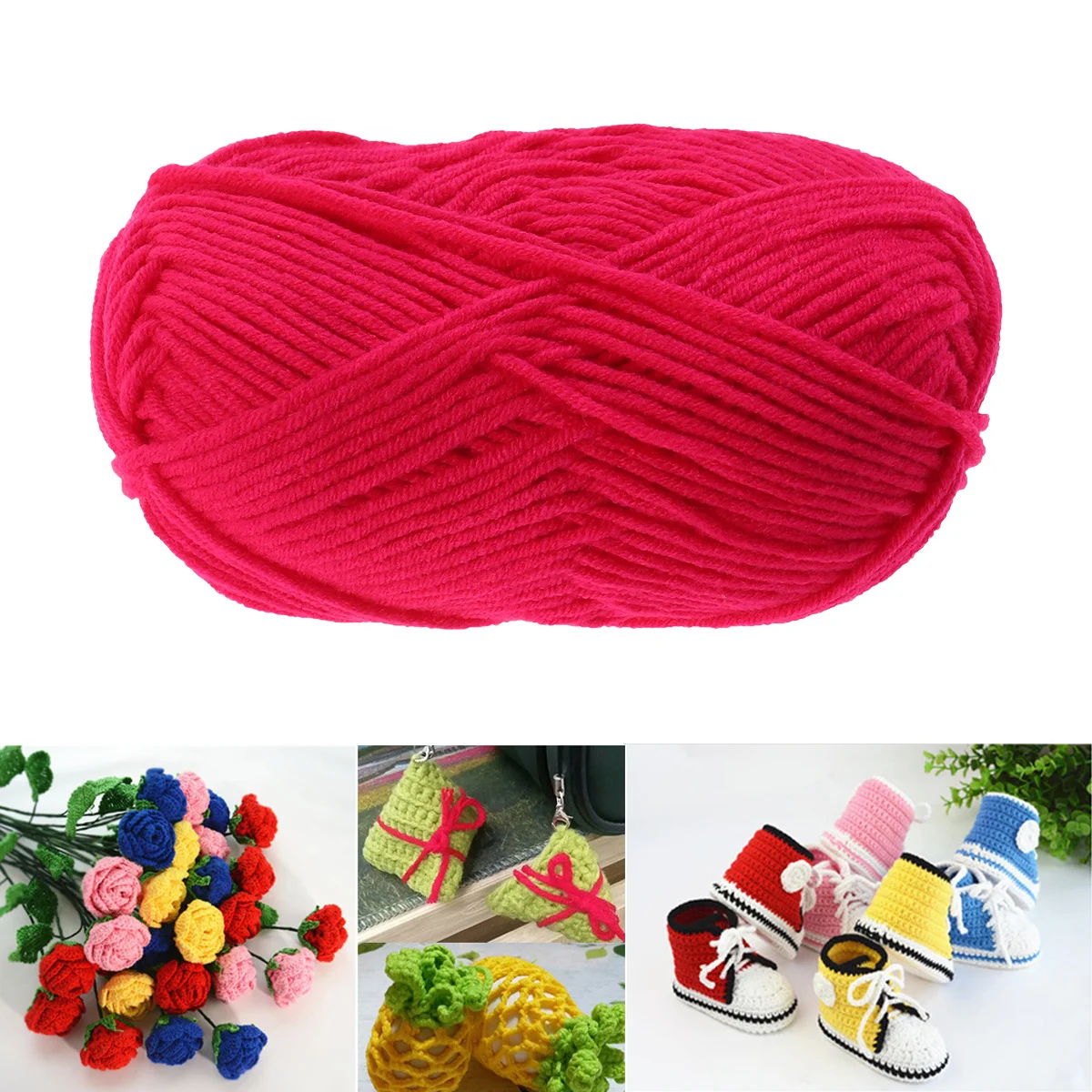 

Milk Cotton Yarn Chunky Soft Comfortable Knitting Crochet Wool for Hats Scarves Sweaters DIY Watermelon Milk Cotton Yarn