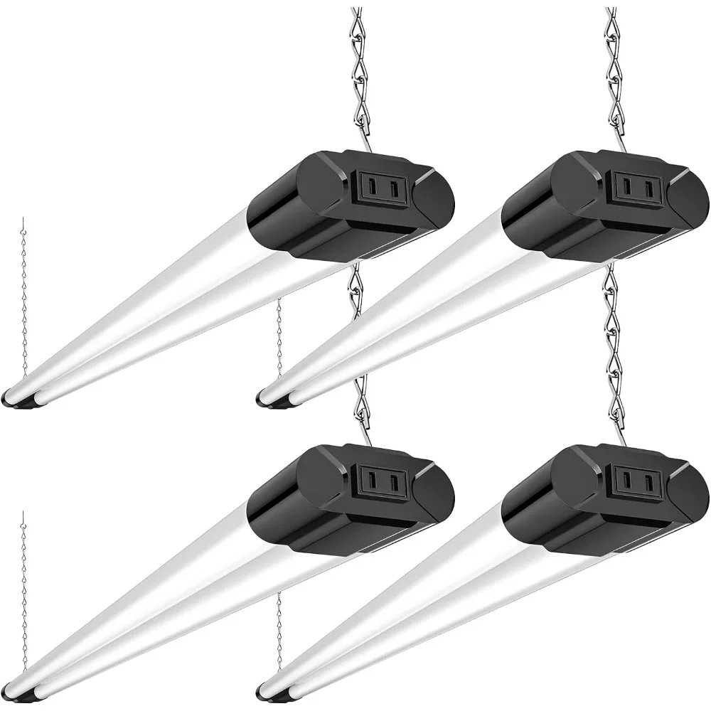 

BBOUNDER 4 Pack Linkable LED Utility Shop Light, 4400 LM, Super Bright 6500K Cool Daylight, 4 FT, 48 Inch Integrated Fixture