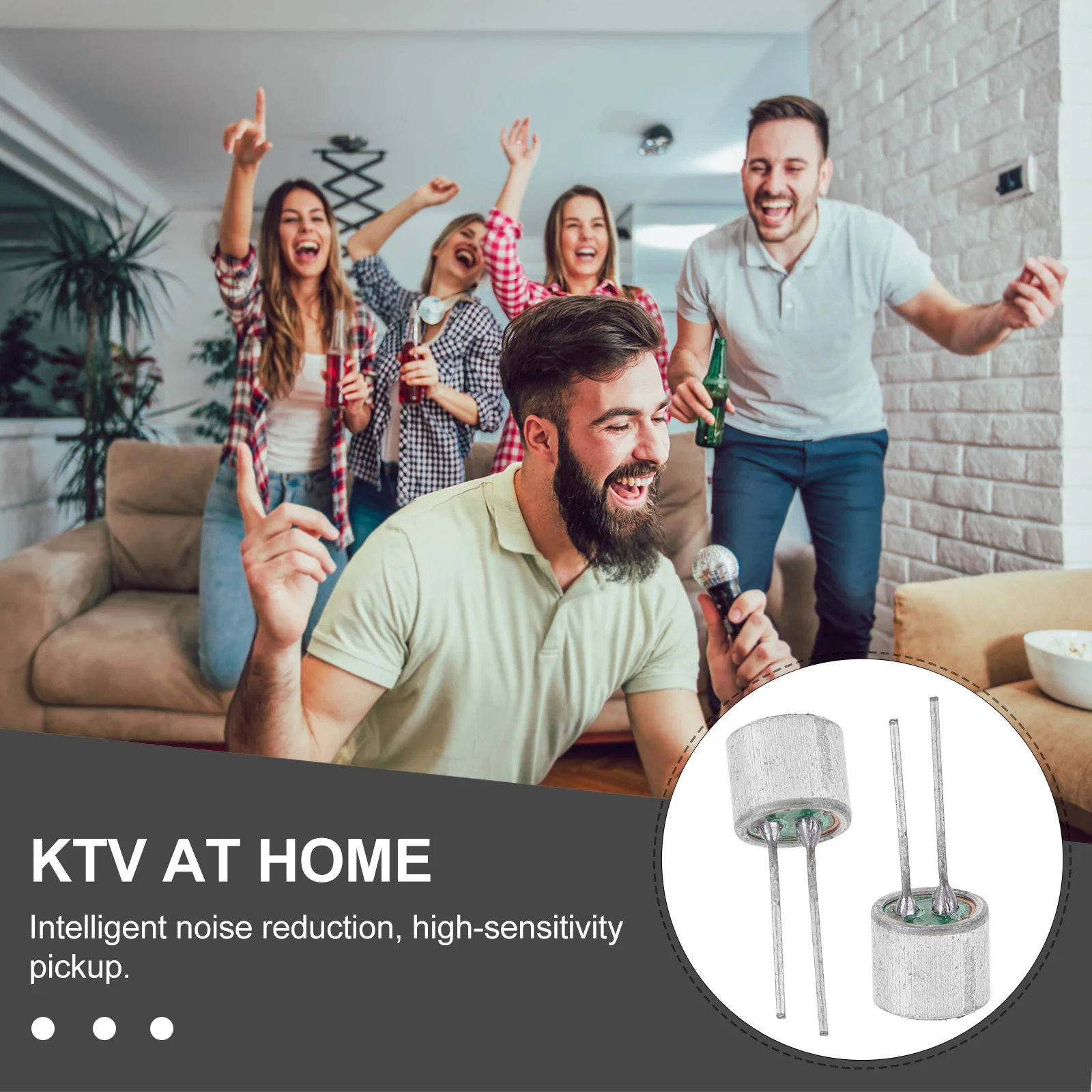 

20Pcs Cylindrical Electret Condenser Microphone Pickup Mini High Sensitivity Clear Sound Plug Play Pickup Microphone with 2 Pins