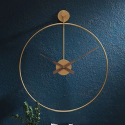 Nordic Large Wall Clock Modern Round Metal Silent Wall Decor Watch Indoor Kitchen Living Room Home Office Decoration Wall Clocks