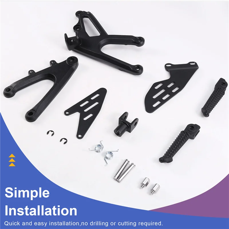 

A96E-Motorcycle Front Rider Footrest Foot Pegs Footpegs Rearset Brackets For Yamaha YZF R1 1000 2007 2008