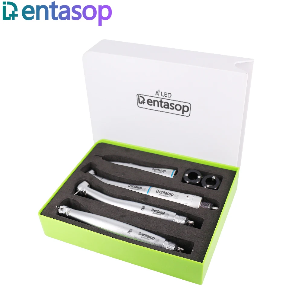 DENTASOP W/H luminous high speed LED dental handpiece, with low speed dental handpiece with built-in water outlet dental