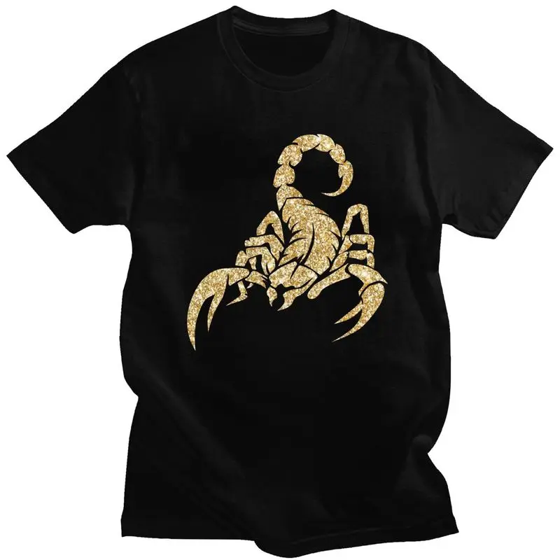 Sparkly Scorpion T Shirts 100% Cotton Tee Tops Summer Round Neck Tshirt Casual Short Sleeve Men Women Birthday Gift