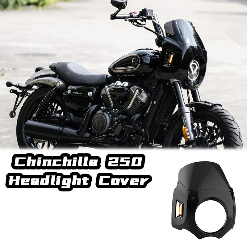 

Обтекатель переднего обтекателя мотоцикла, АБС-пластик, черный, простая установка, лобовое стекло, крышка фары для BENDA Chinchilla 250