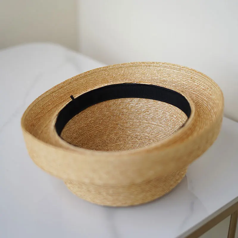 2024 New Nice Natural Straw Vintage Fashion Fedora Hat For Women Ladies Luxury French   Elegant Berets Bucket Hat Designer Bonne