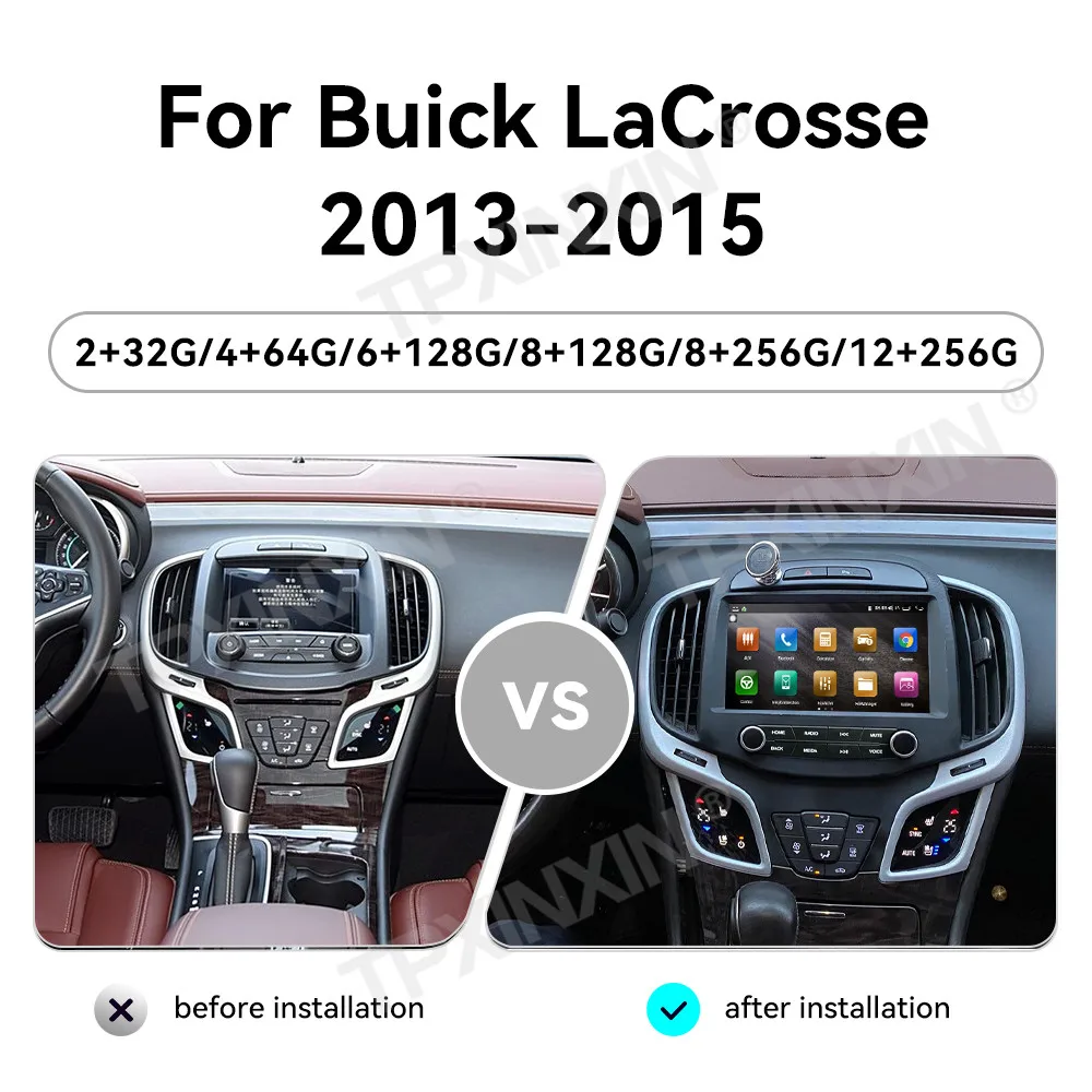 Car Accessories Radio For Buick LaCrosse 2013-2015 Android Auto GPS Navigation Multimedia Stereo Receiver Head Unit Offline Maps