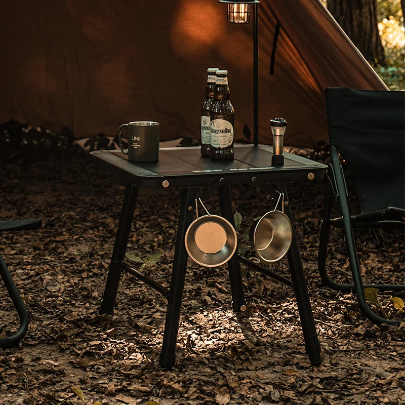Portable IGT 1.5-Person Compact Square TableFolding Table for Outdoor Camping and Picnics with Extendable Side Table