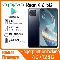 Смартфон OPPO Reno4 Z 5G, глобальная прошивка, частота обновления 120 Гц, 4 ГБ + 128 ГБ, 6,57 дюйма, аккумулятор, основная камера 4000 мАч, 48 МП + 16 МП