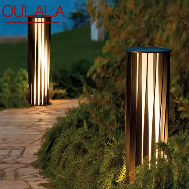 

OULALA Contemporary Outdoor Solar Lawn Lamp LED Waterproof Villa Garden Courtyard District Residential Quarters Lawn Lamp