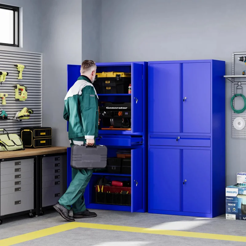 custom.PULAGE Garage & Home Office Storage Solution - Utility Room Cabinet with Security Feature