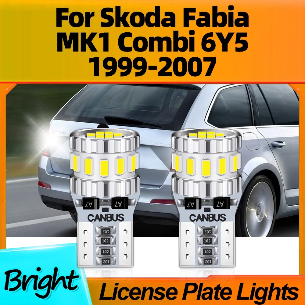 

2Pcs High Quality T10 W5W LED License Plate Light Lamps For Skoda Fabia MK1 Combi 6Y5 1999 2000 2001 2002 2003 2004 2005 06-2007